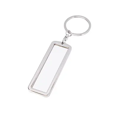 Blank Metal Plate Keychain for Heat Transfer, Zinc Alloy, Double-Sided - 7