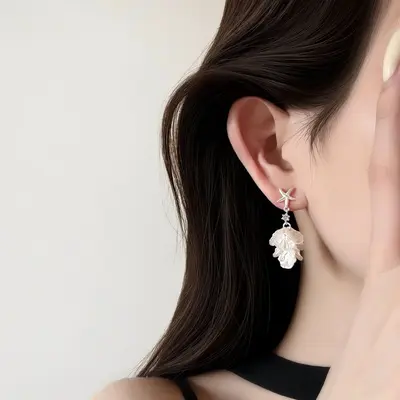 Shell Tassel Earrings with Starfish Studs - 3