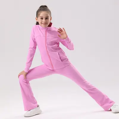 Children's UV-Protective Yoga Set, Breathable Long-Sleeve Jacket for Girls - 4
