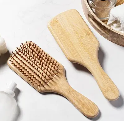 Bambu ve ahşap küçük tarak saç bakım mini hava yastıklı tarak yüksek kaliteli taşınabilir kompakt zararsız saç masaj tarağı - 13