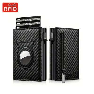 Herrengeldbörse, RFID, Apple-AirTag-kompatibel, Kohlenstofffaser