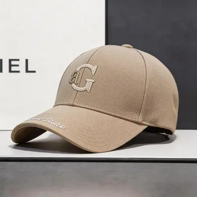 Baseballkappe Herren modisch Trend Ananas-Stoff Buchstaben-Logo Alltag vielseitig steife Kappe breite Krempe verkleinert Gesicht Enten-Schirmmütze - 10
