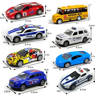 Kinder-Rückzugs-Polizeiauto-Modell aus Metalllegierung, Spielzeug-Set