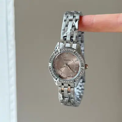 Women's watch, steel band, small diamond dial