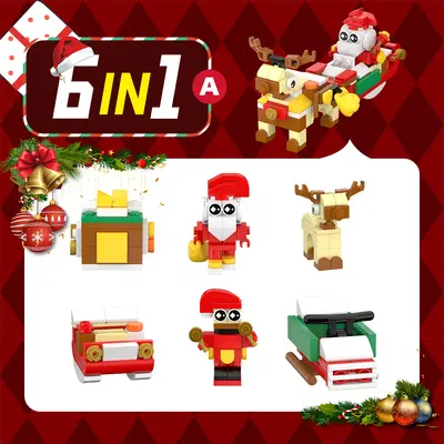 Noel Evi 24'ü 1 Arada Küçük Parçalı Yapı Blokları, Geyikli, Özelleştirilebilir - 5