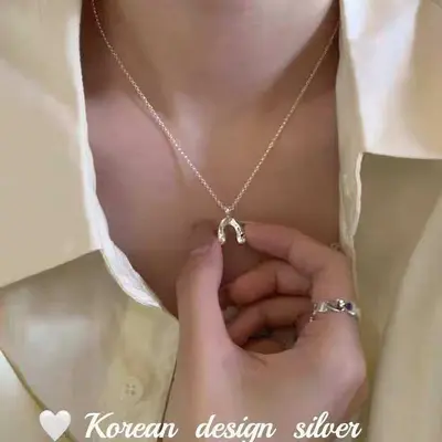 S925 gümüş kadın kolye, kısa zincir tasarım - 12