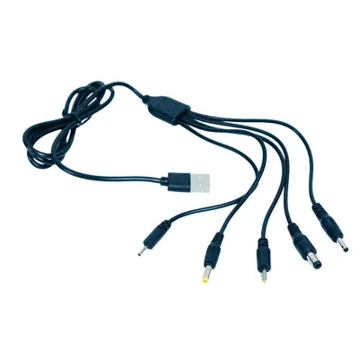 Bir ila beş yuvarlak kafalı şarj kablosu dc2.0/2.5/3.5/4.0/5.5mm evrensel 1 metre USB evrensel şarj kablosu