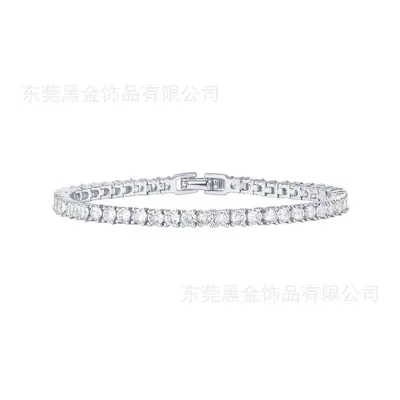 18-Karat-Volldiamant-Tennisarmband mit einer Reihe für Damen und Herren