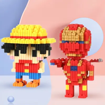 Kompatible Mini-Klemmbausteine Cartoon-Figuren-Set Lernspielzeug