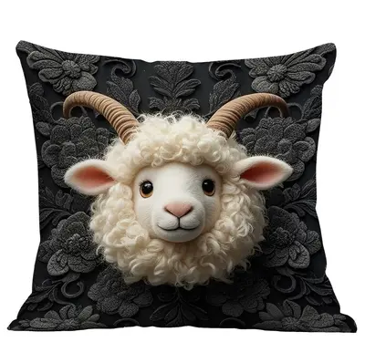Highland-Rind Kissenbezug Kuschelkissenbezug Kuscheltier Kurzflor Samtig Niedliches Tierdruck Sofa Wohnzimmer Deko Kissen Bezug Cremestil - 12