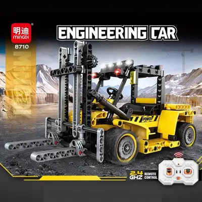 Mingdi 8710 Remote Control Forklift Excavator Building Block Toy