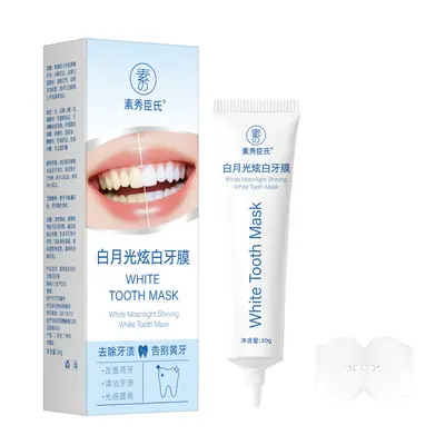 Sushiuchen White Moonlight Teeth Whitening Strips Gel, Reduces Yellowing, Gum-Friendly