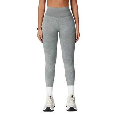 Washed Matte Seamless Yoga Leggings, High Waist - 5