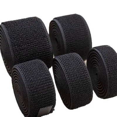 Elastic Strap with Hook and Loop, Non-Pilling Nylon, 1.6-20 cm, Black and White - 6