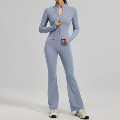 Yogabekleidung im Maillard-Farbton, schlankmachend, figurbetonte Laufbekleidung - 9