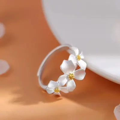 Gardenia Flower Ring for Women - 3