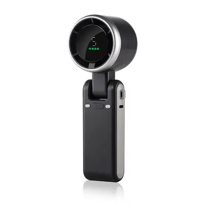 N-607 Katlanabilir Taşınabilir Mini Fan, Dijital Ekranlı Boyun Askılı USB Şarjlı
