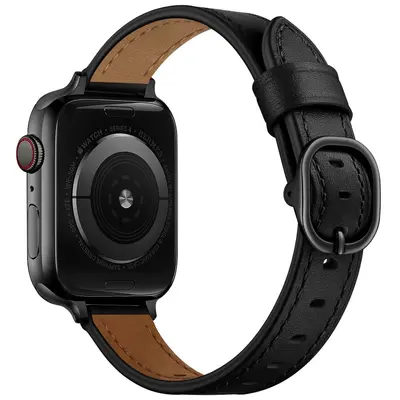 Slim Top-Grain Leather Band for Apple Watch 3/4/5/6/7/SE