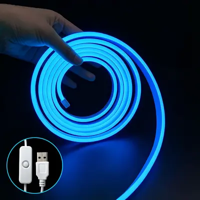 USB Neon Işık Şerit, 5V, Kısılabilir, Su Geçirmez, Sıcak Beyaz - 10