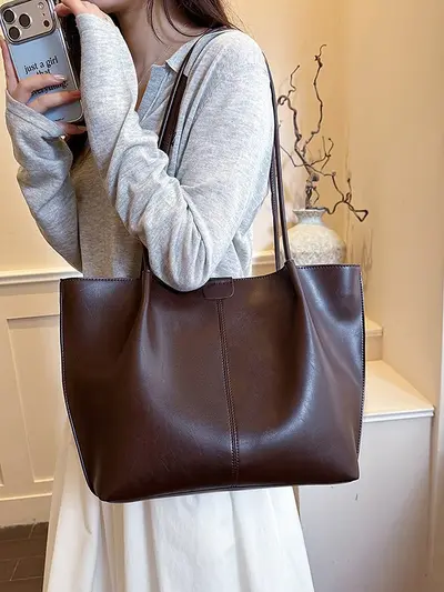 Retro Damen-Achseltasche mit großem Fassungsvermögen - 3