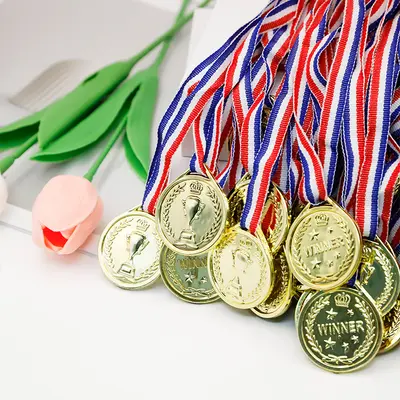 Children's Plastic Trophy, Small Gold Medal Award