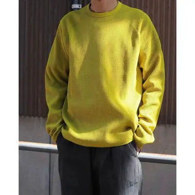 Raglan Sleeve Waffle Texture Quick-Dry Long Sleeve Base Layer T-Shirt