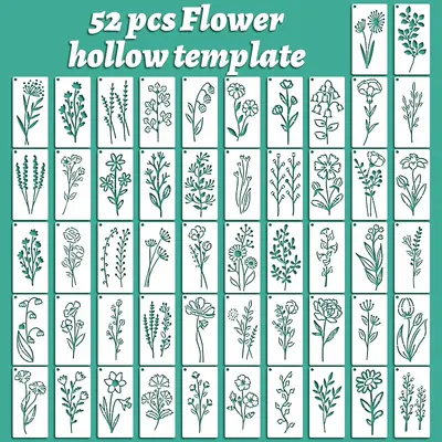 Washable PET Graffiti Stencil for Flower and Plant Painting - 12