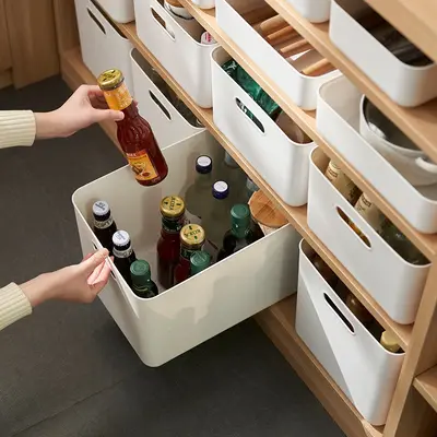 杂物收纳盒桌面化妆品整理筐宿舍储物厨房多功能置物篮衣柜收纳盒