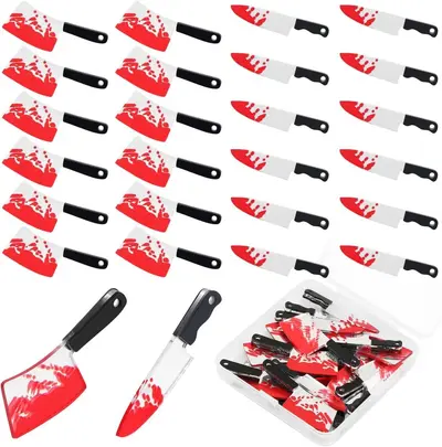 24 Pcs Halloween Knife Acrylic Necklace DIY Jewelry Set