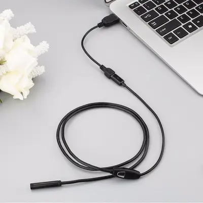 Endoskop, USB, 1 metre, sert kablo, 5.5mm prob