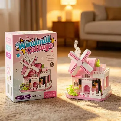Windmill house building blocks assembly DIY - 9