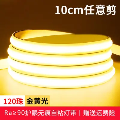 cob灯带超亮LED家用高压220V自粘吊顶硅胶工程户外工地防水软灯条 - 10