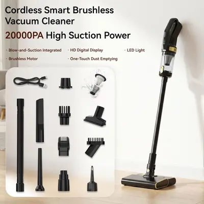 Car-mounted Digital Display Smart Brushless Cordless Car Vacuum Cleaner Handheld Portable High-Power Multifunctional Strong Suction