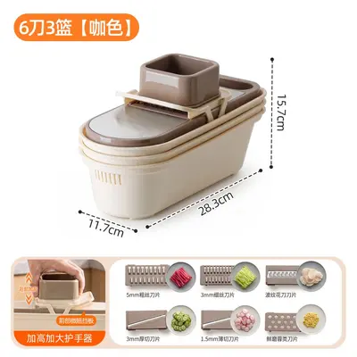 Multifunctional vegetable cutter with hand guard protector - 8