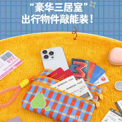 Travel organizer bag with RFID protection, passport and card holder