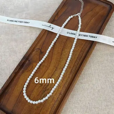 French Luxury Faux Pearl Necklace for Women ins High-End Elegant Versatile Collarbone Chain Trendy Neck Chain - 13