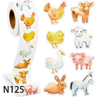 Dinosaurier- und Meerestier-Sticker-Rolle, Dekorations-Geschenkbox - 11