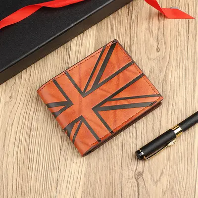Men's Short Wallet with Embossed Mi Pattern, Large Capacity - 9