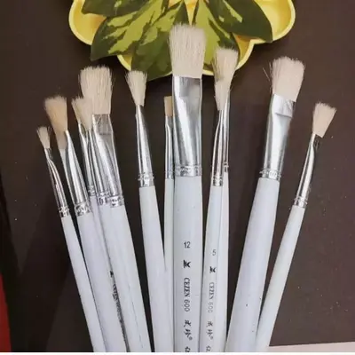 Koyun saçı fırça seti düz kafa profesyonel sanat - 3