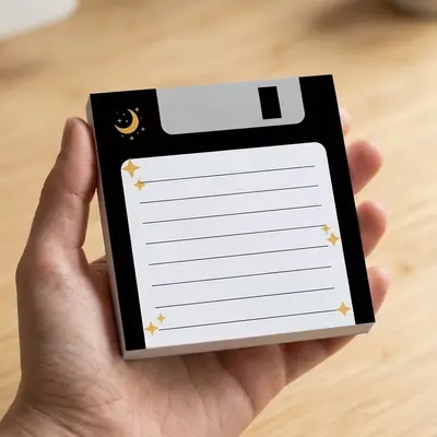 50 yapraklı retro disket temalı yapışkanlı not kağıdı, DIY yaratıcı