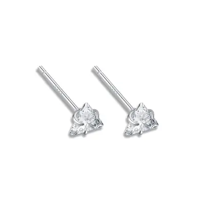S999 Sterlingsilber Ohrringe mit vier Krallen für Frauen, erschwinglicher Luxus, hochwertige durchstochene Ohrringe, japanischer Stil einfache beliebte Nischen-Ohrringe für Frauen - 8