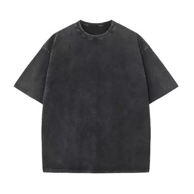 230g Reines Baumwoll-Übergrößen-T-Shirt mit Vintage-Waschung, Wachsbatik-Effekt und entspannter Passform - 8