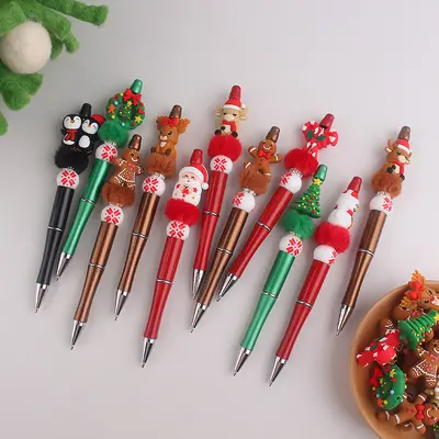 Bunter Weihnachts-Gelstift mit Silikonperlen
