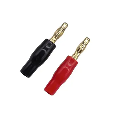 Full Copper Gold-Plated 4mm Banana Plug, Solderless, Soft Rubber Cable Cover