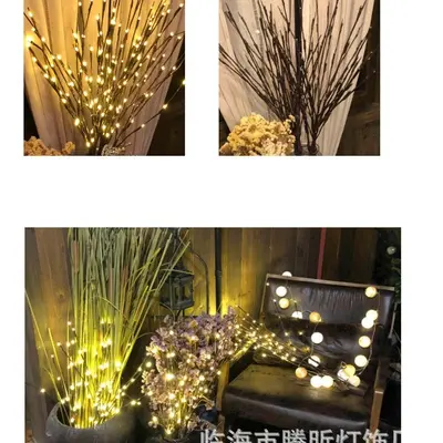 Artificial Branch LED String Lights, Rattan Style, Room and Bedroom Decoration - 7