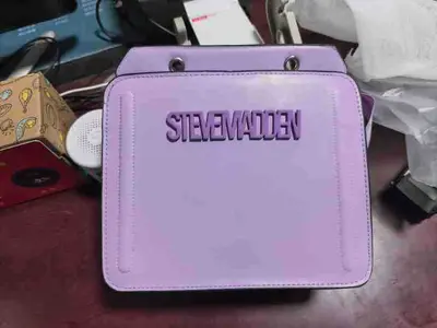 Small Square Handbag with Letter Print and Shoulder Strap - 13