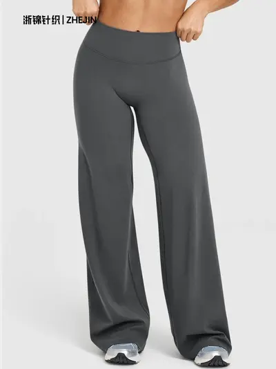 Damen-Outdoor-Freizeithose mit geradem Bein, weite Yogahose - 3