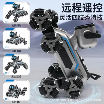 Remote control car 8-wheel robot dog stunt toy - 4