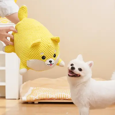 Büyük peluş köpek oyuncağı, sesli, Fransız bulldog ve corgi