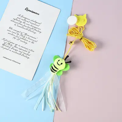 Cat Swing with Door Hanging, Elastic Feather Teaser with Bell - 12